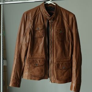 Mauritius Faux leather motorcycle coat women's size M